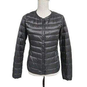 Uniqlo Ultra Light Down Compact Quilted Jacket Snap Button Gray Women’s Size S